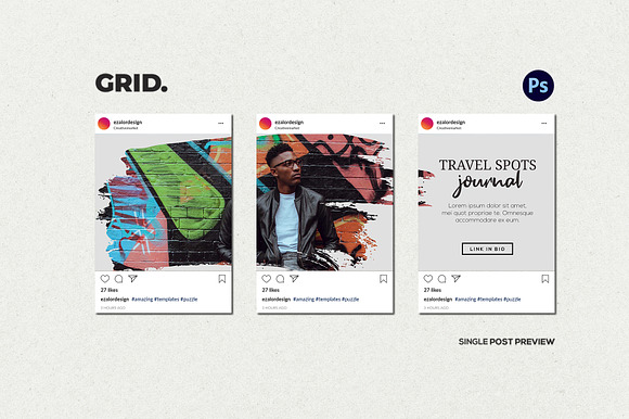 Agenda Insta Grid (Triple Posts) in Instagram Templates - product preview 4