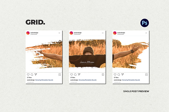 Agenda Insta Grid (Triple Posts) in Instagram Templates - product preview 5