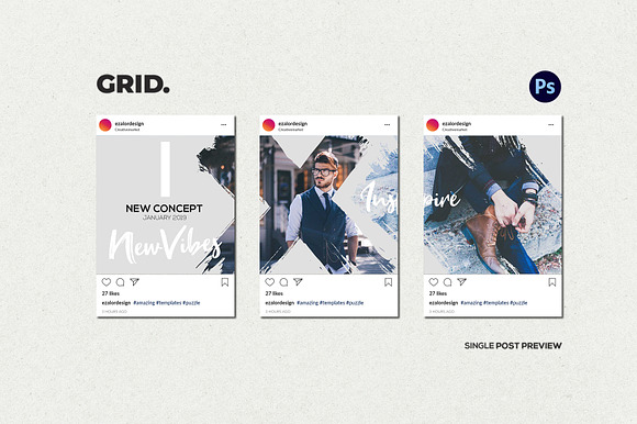 Agenda Insta Grid (Triple Posts) in Instagram Templates - product preview 6