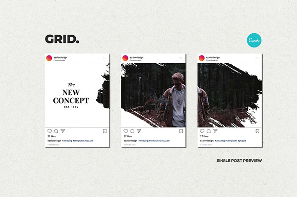 Agenda Insta Grid (Triple Posts) in Instagram Templates - product preview 10