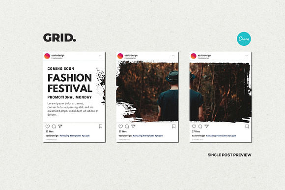 Agenda Insta Grid (Triple Posts) in Instagram Templates - product preview 12
