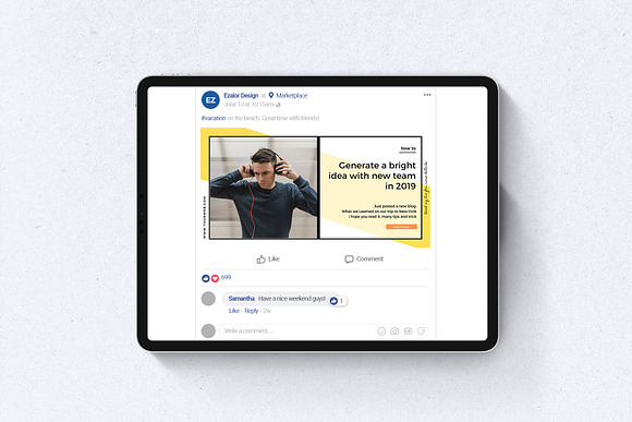 Bold Post Banners in Facebook Templates - product preview 6