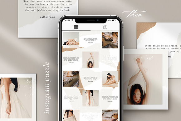 Thea Instagram puzzle | CANVA in Instagram Templates - product preview 1
