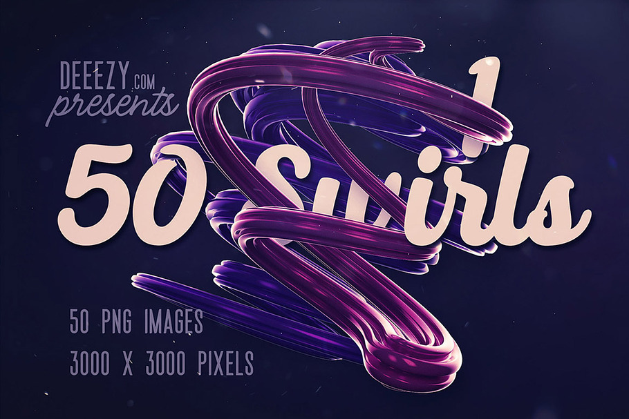 50 Swirls 1 - 3D PNG Shapes