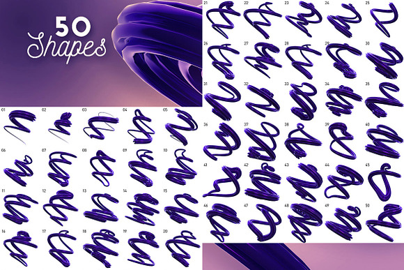 50 Swirls 1 - 3D PNG Shapes in Objects - product preview 1