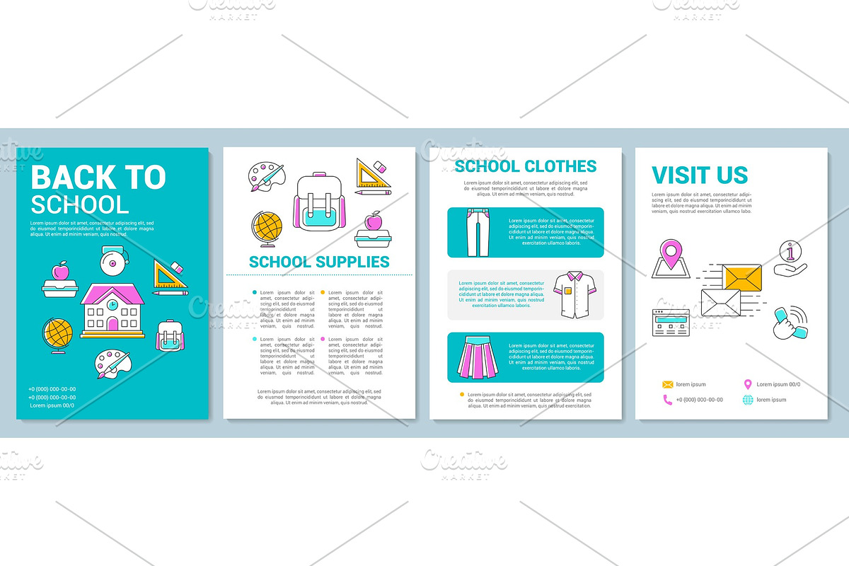 School system brochure template in Brochure Templates - product preview 8