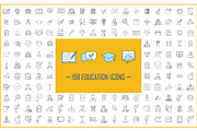 Education linear icons big set