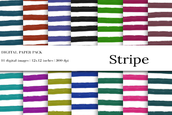 Stripes Background Digital Paper in Textures - product preview 2