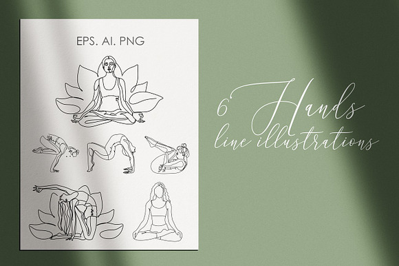 Yoga line drawing. Line art in Objects - product preview 4