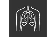 Ill lungs chalk icon