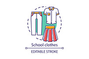 School clothes, uniform concept icon