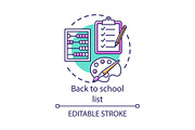 Back to school list concept icon