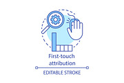 First-touch attribution concept icon