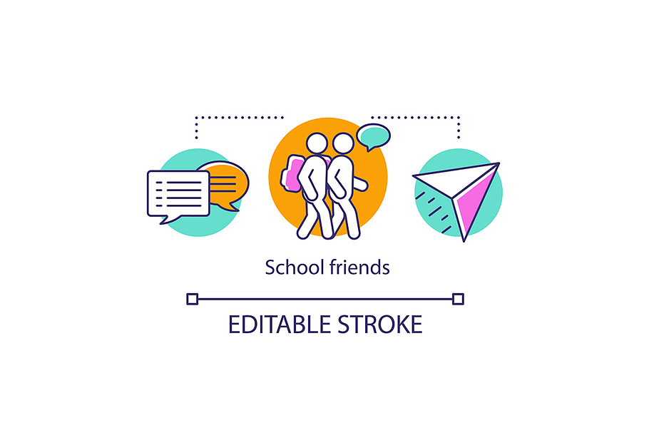 School friends concept icon in Icons - product preview 8