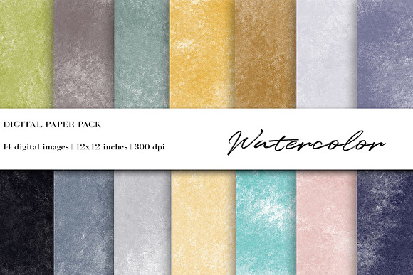 Watercolor Digital Paper in Textures - product preview 3