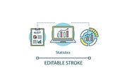 Statistics studies concept icon