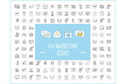Marketing linear icons big set