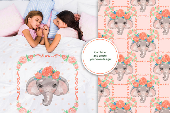 Cute elephant cliparts in Illustrations - product preview 3