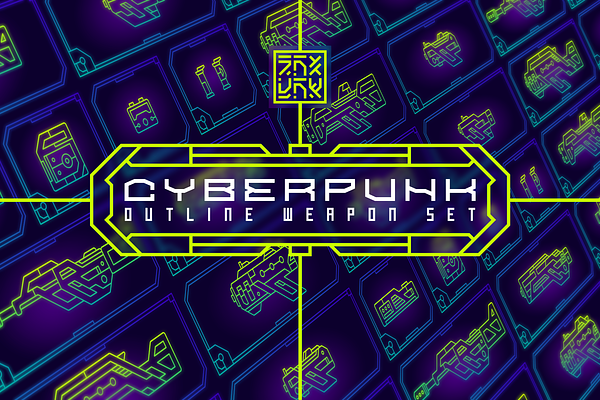 Cyberpunk Outline Weapon Set