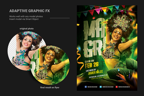 Mardi Gras Carnival Flyer in Flyer Templates - product preview 3