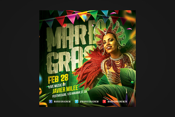 Mardi Gras Carnival Flyer in Flyer Templates - product preview 4
