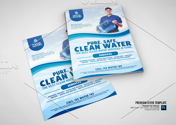 Water Refiling and Delivery Station in Flyer Templates - product preview 4