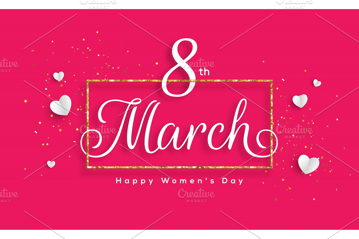 Womens day pink banner in Textures - product preview 8