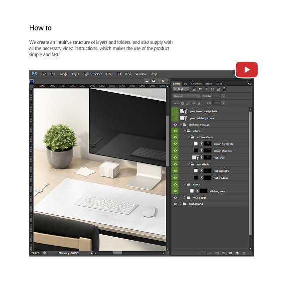 Desk Mat Mockups Set in Mockup Templates - product preview 6