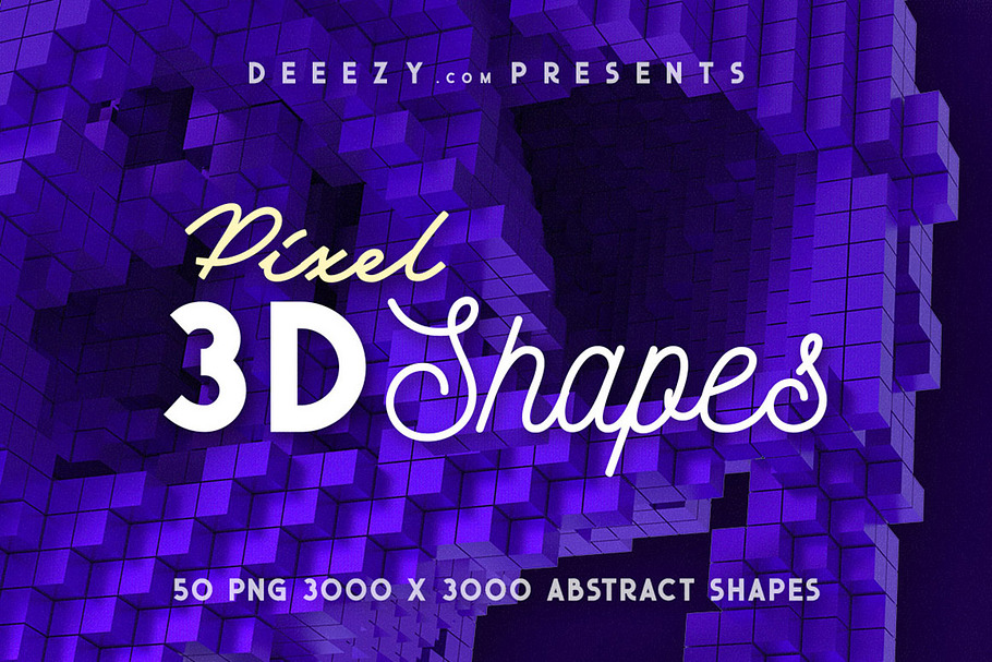50 Pixel 3D Shapes