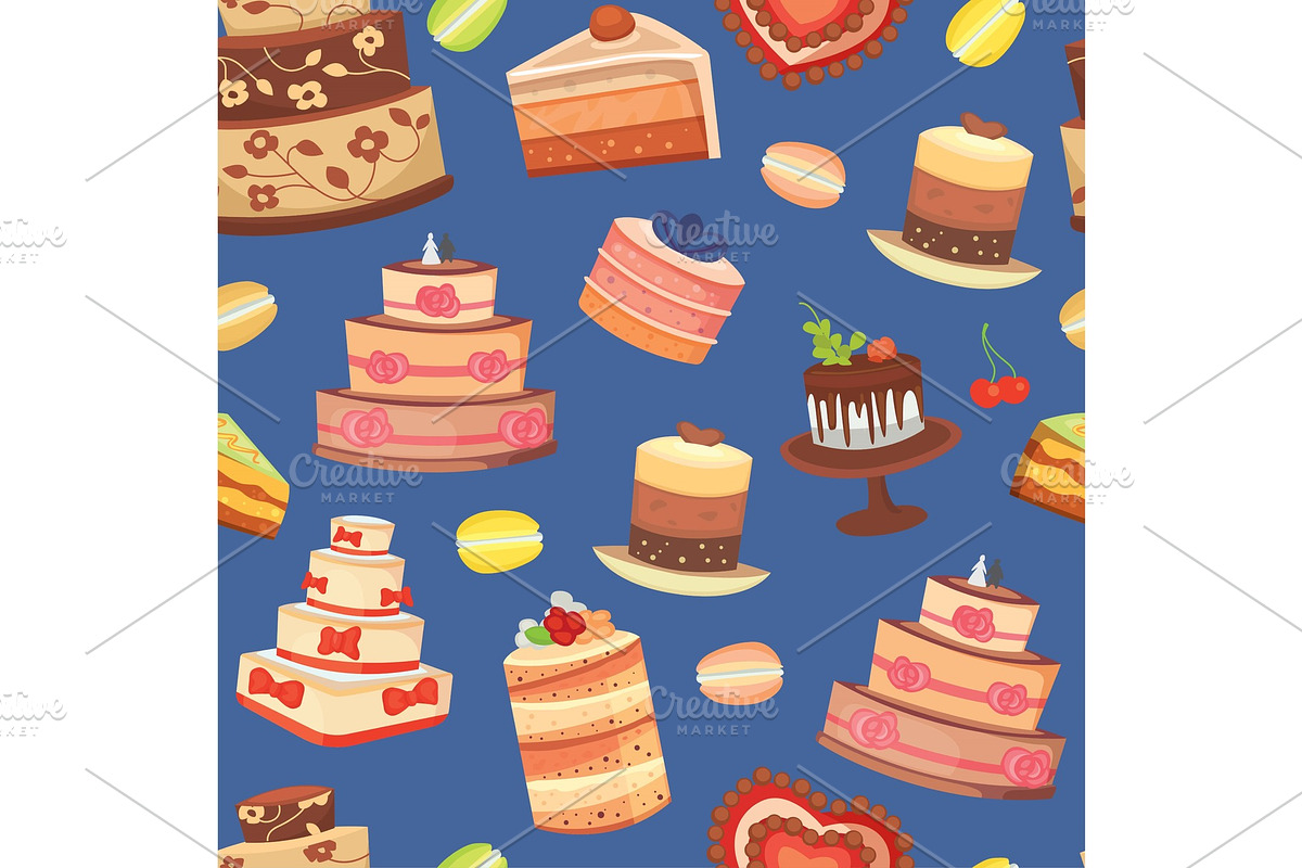 Wedding cakes seamless pattern of in Textures - product preview 8