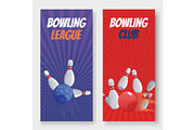 Bowling club and league vector
