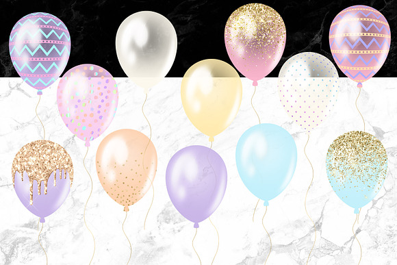 Easter Balloons Clipart in Illustrations - product preview 2