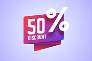 50 percents discount illustration