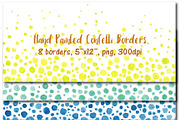Hand painted confetti borders