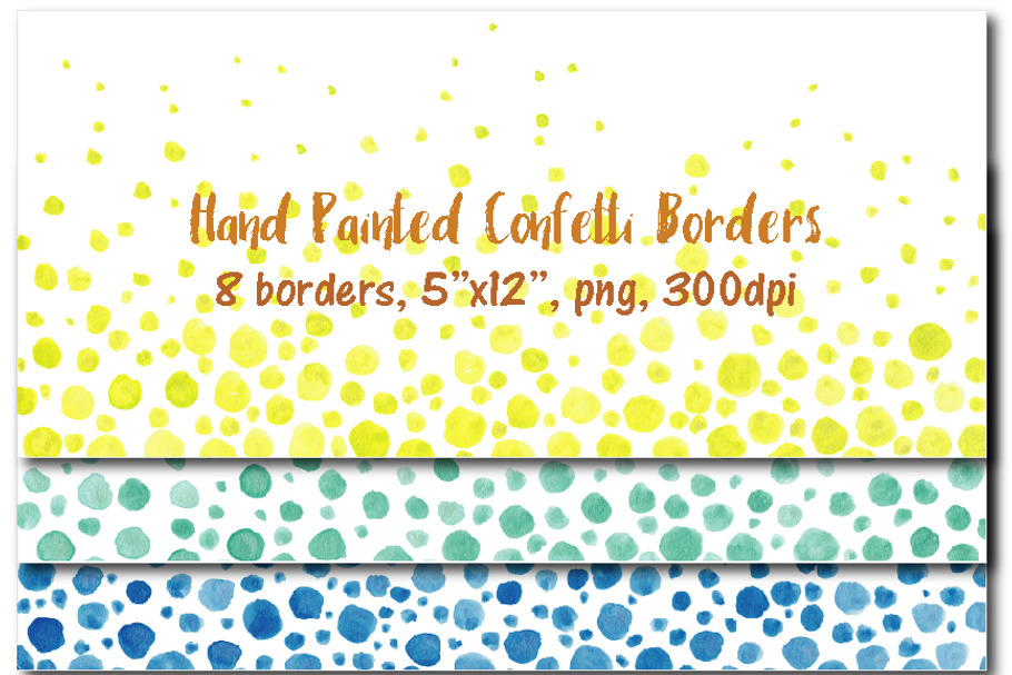 Hand painted confetti borders