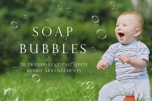 White soap bubble overlays