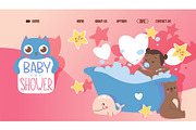 Baby shower, cute website template