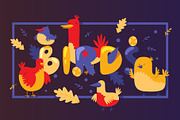 Birds cartoon banner design vector