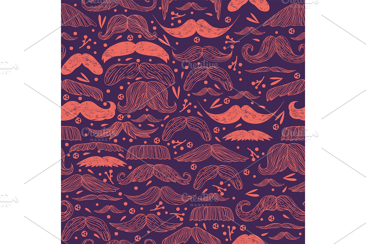 Mustache seamless pattern vector in Textures - product preview 8