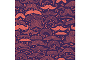 Mustache seamless pattern vector