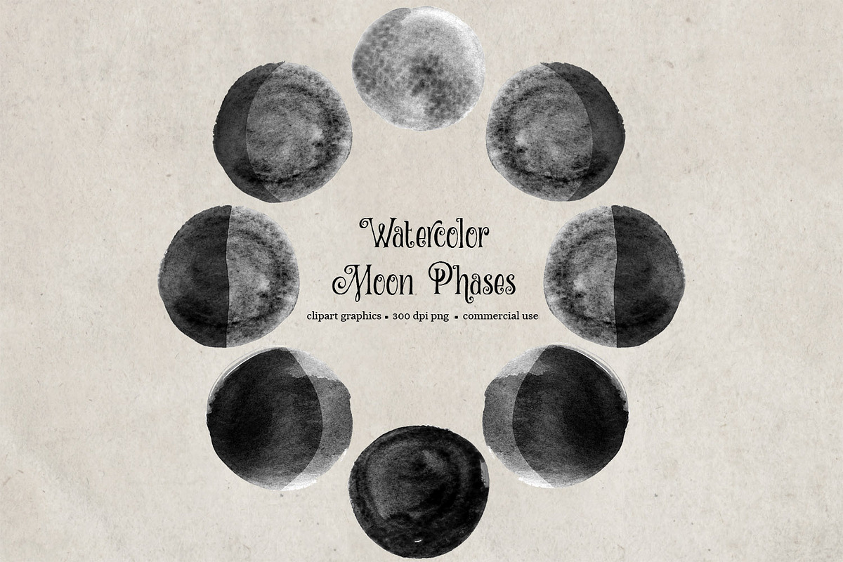 Watercolor Moon Phases in Illustrations - product preview 8