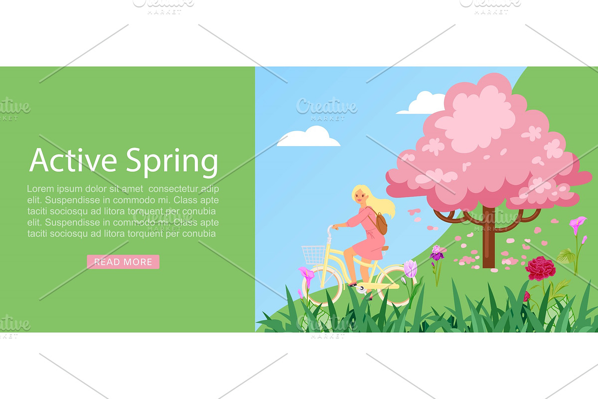Active spring and lifestyle girl in Illustrations - product preview 8