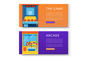 Game machines banners set vector