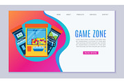 Game zone vector web template