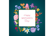 Happy mothers day card with