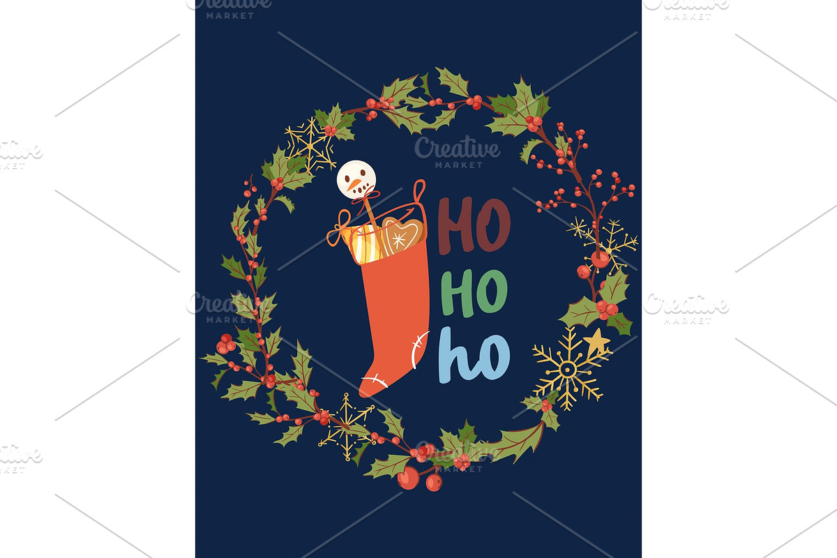Merry Christmas greeting card with in Objects - product preview 8