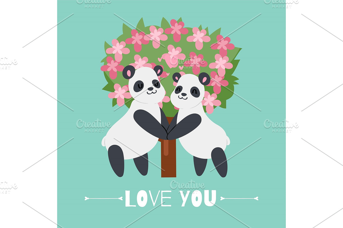 Valentine s Day panda in love in Illustrations - product preview 8