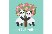 Valentine s Day panda in love