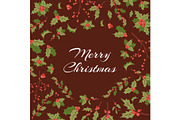 Merry Christmas greeting card with
