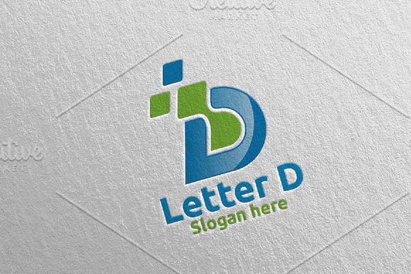 Digital Letter D Logo Design 2 in Logo Templates - product preview 2